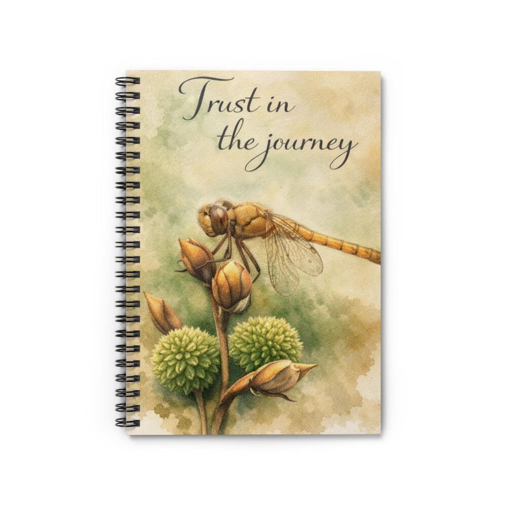 Trust in the Journey dragonfly notebook | spiral ruled journal